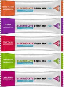 Variety pack of 5 flavors, Fluid Tactical Electrolyte Drink Mix, Zero Sugar